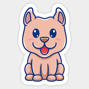 Cute puppy sitting Sticker